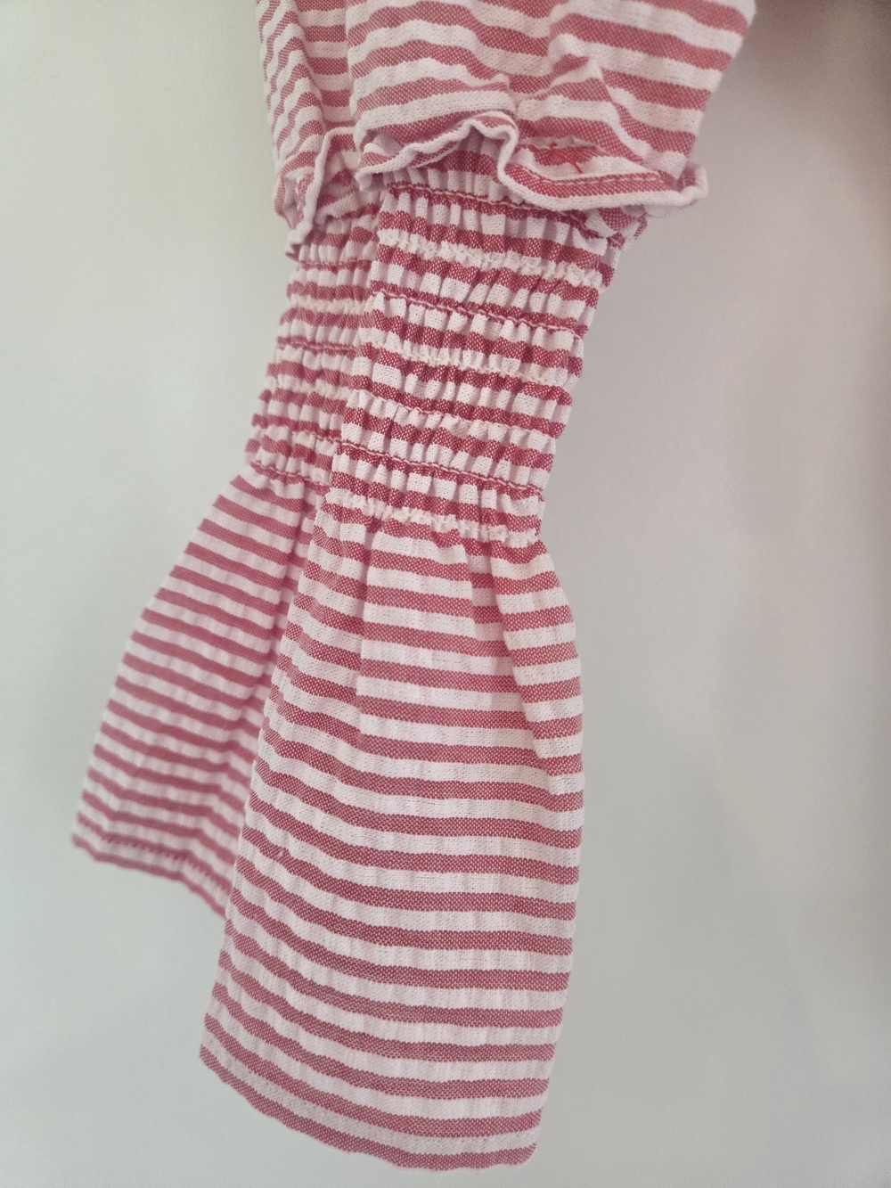 The Fifth Label Pink and White Striped Cropped Blouse